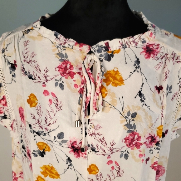 Buffalo David Bitton Floral Viscose Top Blouse M - Picture 2 of 12
